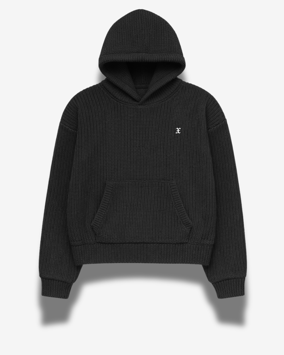 Black Knit X Hoodie | ProjectX