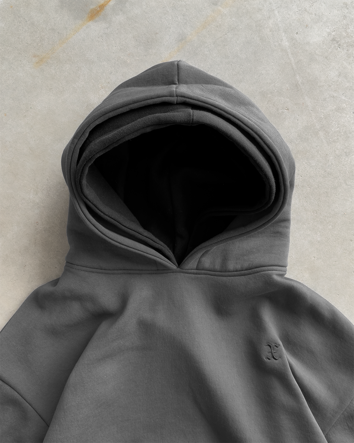 Charcoal Double Hooded X Hoodie | ProjectX