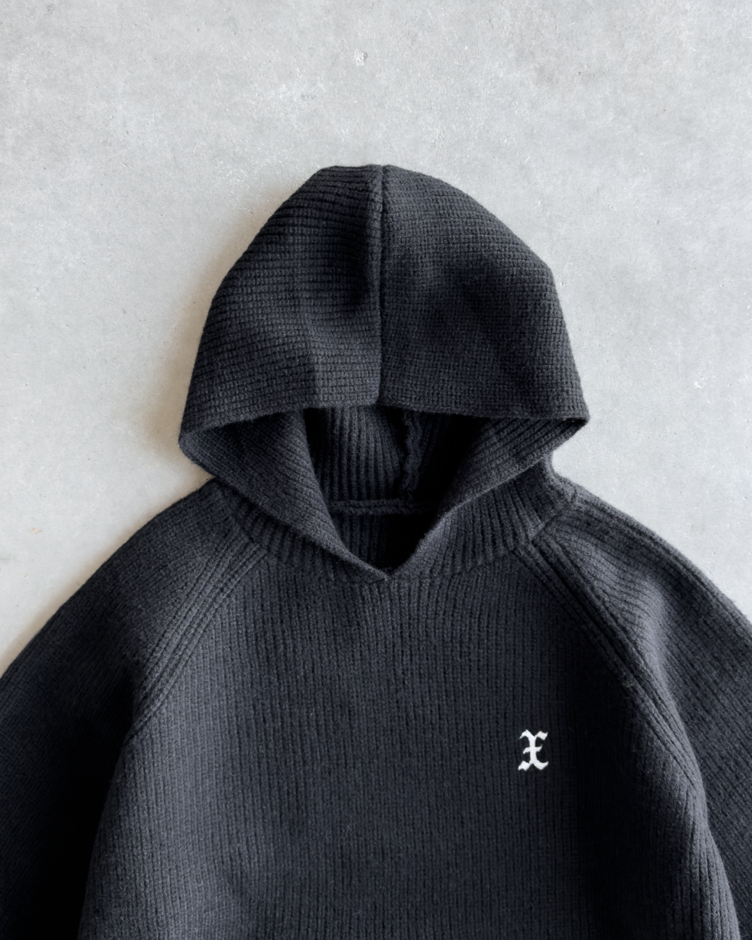Black Knit X Hoodie