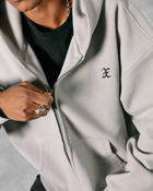 SKYSCRAPER GREY WAFFLE ZIP UP X HOODIE