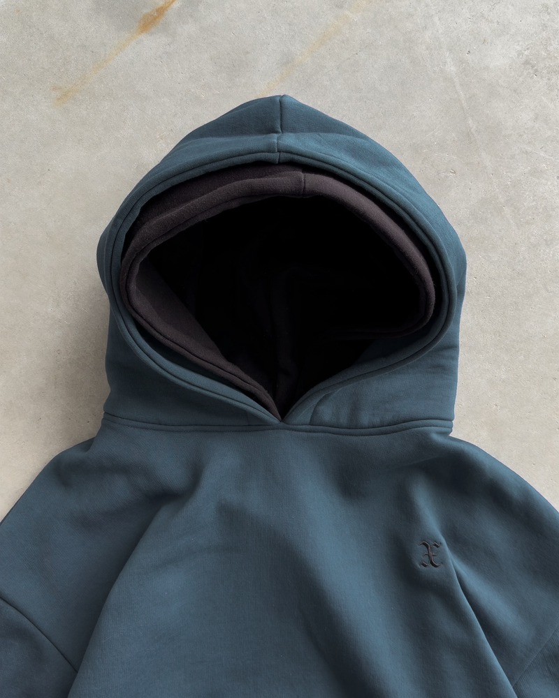 Midnight Jade Double Hooded X Hoodie